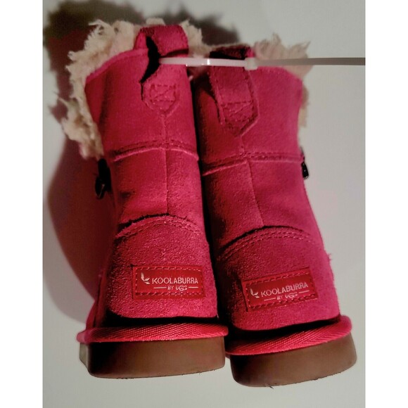 Koolaburra by UGG SIZE US 7 Toddler Aribel Short Pink Suede FUR (NO BOX) - Picture 3 of 5